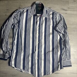 Vintage Hunt Club‎ Collection Striped Button Down Shirt Blue White Men's M